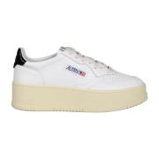 Platform Sneakers met Geborduurd Label Autry , White , Dames