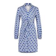 Elegante Midi Jurk met Knoopdetail Diane Von Furstenberg , Blue , Dame...