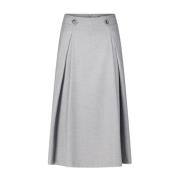 Elegante Geplooide Midi Rok Seductive , Gray , Dames