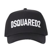 Logo Cap met Verstelbare Band Dsquared2 , Black , Heren