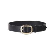 Klassieke leren riem met gouden gesp Isabel Marant , Black , Dames