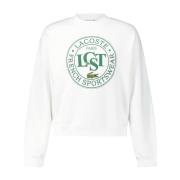 Sweatshirt met print en logo Lacoste , White , Heren