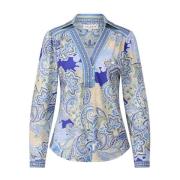 Paisley Print Shirt V-Hals Stijlvol Hale Bob , Multicolor , Dames