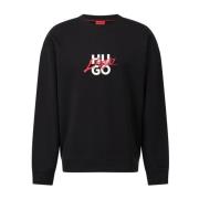 Logo Sweatshirt, Casual en Stijlvol Hugo Boss , Black , Heren