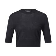 Wollen Crop Top Dsquared2 , Black , Dames