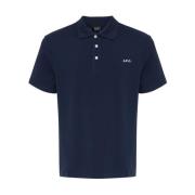 Standaard Gots Polo Shirt A.p.c. , Blue , Heren