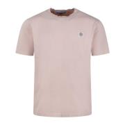 Geborduurd Logo Katoenen T-shirt Stone Island , Pink , Heren