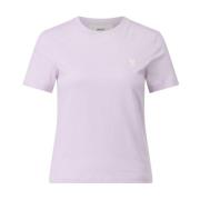 Klassiek Logo Geborduurd T-Shirt Ami Paris , Purple , Dames