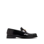 Zwarte platte schoenen Elegante stijl Versace , Black , Heren