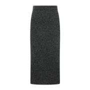 Alpaca Wol Midi Rok Riani , Gray , Dames