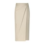 Wikkellook Katoenen Midi Rok Windsor , Beige , Dames