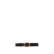 Zwart laag-taille gehamerd gesp riem Twinset , Black , Dames