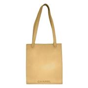 Pre-owned Leather chanel-bags Chanel Vintage , Beige , Dames