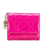 Pre-owned Leather wallets Dior Vintage , Pink , Dames