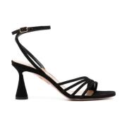 Zwarte Suède Open Teen Hakken Aquazzura , Black , Dames