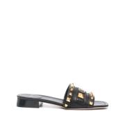 Zwarte Sandalen met VLogo Studs Valentino Garavani , Black , Dames