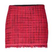 Gefranjde Tweed Minirok Patrizia Pepe , Red , Dames