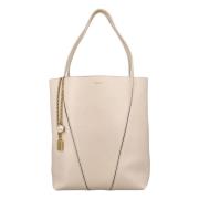 Gestructureerde lederen Spin tote tas Chloé , Beige , Dames