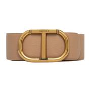 Synthetisch leren riem met gesp Twinset , Beige , Dames