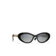 Gradient Grey Polarized Zonnebril Chanel , Black , Unisex