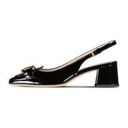 Metalen Ketting Detail Sling-Back Pumps Tod's , Black , Dames