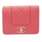 Pre-owned Leather wallets Chanel Vintage , Pink , Dames