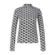 Moderne M-Print Longsleeve Shirt Msgm , White , Dames