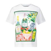 Katoenen Print T-Shirt Bastille , White , Dames