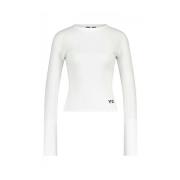 Shirt met Logo-applicatie Lange Mouw Y-3 , White , Dames