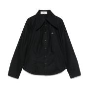 Zwarte Button-Up Shirt met Orb Logo Vivienne Westwood , Black , Dames