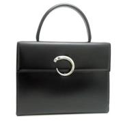 Pre-owned Leather handbags Cartier Vintage , Black , Dames