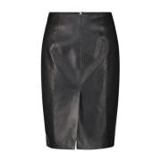 Imitatieleren Pencilrok Msgm , Black , Dames