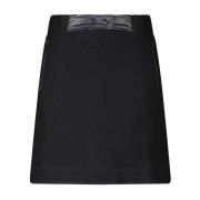 Wollen Rok met Nylon Details Marc Cain , Black , Dames