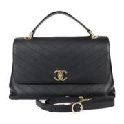 Pre-owned Leather chanel-bags Chanel Vintage , Black , Dames