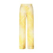 Satin broek met abstract patroon Ana Alcazar , Yellow , Dames