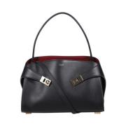 Elegante Leren Handtas Salvatore Ferragamo , Black , Dames