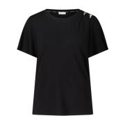 Gouden Accent T-Shirt Liu Jo , Black , Dames