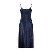 Satin Midi Jurk Vince , Blue , Dames