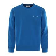 Spiral Face Crewneck Sweater Olaf Hussein , Blue , Heren