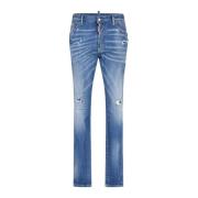 Cool Guy Slim Fit Jeans Gebruikte Look Dsquared2 , Blue , Heren