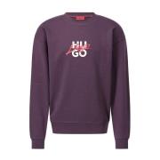 Logo Sweatshirt, Casual en Stijlvol Hugo Boss , Purple , Heren