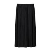 Geplooide Midi Rok A-Lijn Snit Samsøe Samsøe , Black , Dames