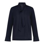 Strikblouse in soepele stof Marc Cain , Blue , Dames