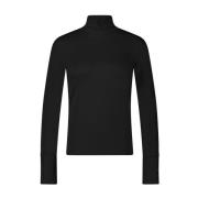 Rollneck Longsleeve met Duimgaten Marc Cain , Black , Dames