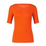 Opgerolde Mouw T-Shirt Marc Cain , Orange , Dames