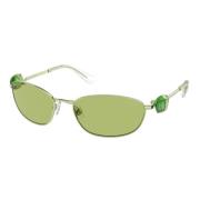 Ovale Zonnebril Lucent Collectie Sk7010 Swarovski , Green , Dames