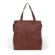 Bruine leren tote tas unisex stijl Howard London , Brown , Heren