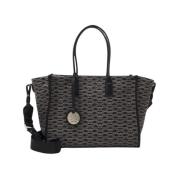 Monogram Tote Tas Emporio Armani , Black , Dames