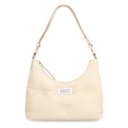 Gewatteerde leren hobo-tas Maison Margiela , Beige , Dames