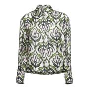 Groen Asymmetrisch Geribbeld Shirt Max Mara Weekend , Multicolor , Dam...